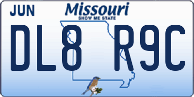 MO license plate DL8R9C