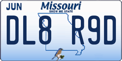 MO license plate DL8R9D