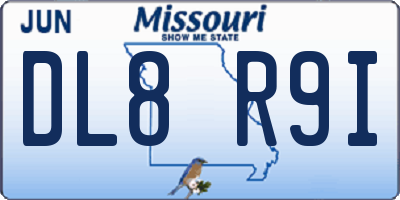 MO license plate DL8R9I
