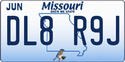 MO license plate DL8R9J