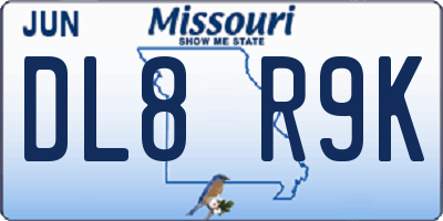 MO license plate DL8R9K