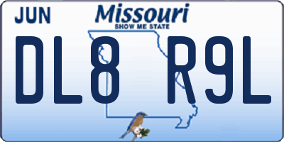 MO license plate DL8R9L