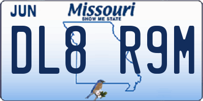 MO license plate DL8R9M