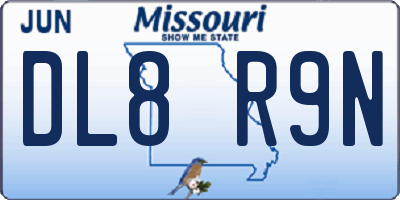 MO license plate DL8R9N
