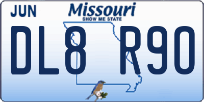 MO license plate DL8R9O