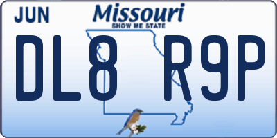 MO license plate DL8R9P