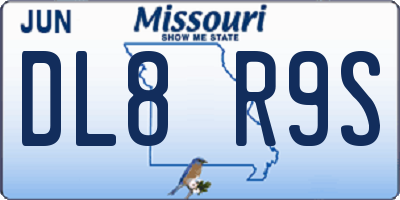 MO license plate DL8R9S