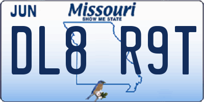 MO license plate DL8R9T