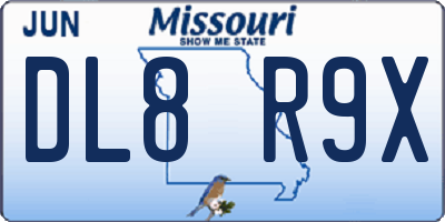 MO license plate DL8R9X