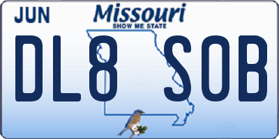 MO license plate DL8S0B