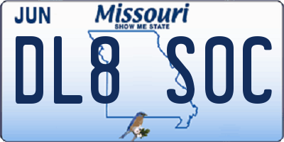 MO license plate DL8S0C