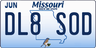 MO license plate DL8S0D