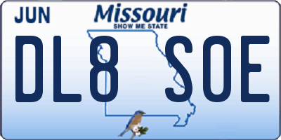 MO license plate DL8S0E