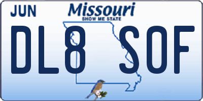 MO license plate DL8S0F