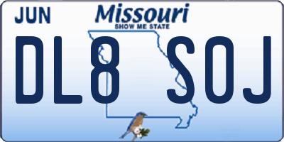 MO license plate DL8S0J