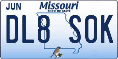 MO license plate DL8S0K