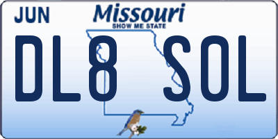 MO license plate DL8S0L