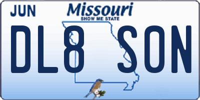 MO license plate DL8S0N