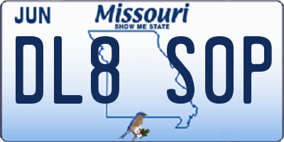 MO license plate DL8S0P