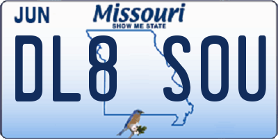 MO license plate DL8S0U