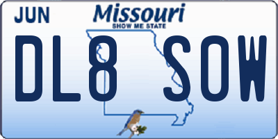 MO license plate DL8S0W