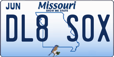 MO license plate DL8S0X