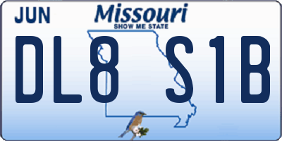 MO license plate DL8S1B