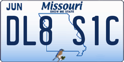 MO license plate DL8S1C