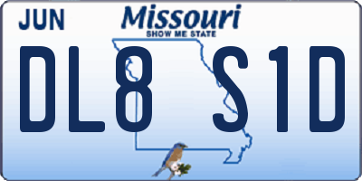 MO license plate DL8S1D
