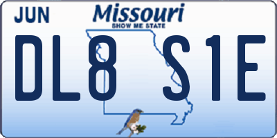 MO license plate DL8S1E