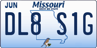 MO license plate DL8S1G