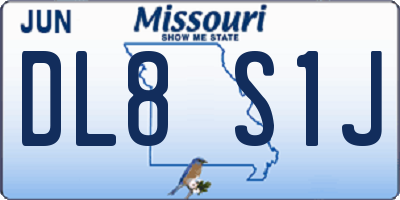 MO license plate DL8S1J