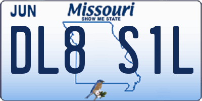 MO license plate DL8S1L