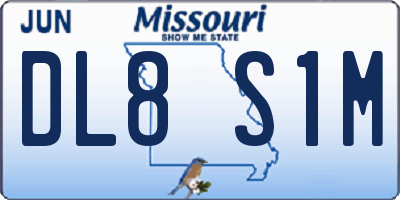 MO license plate DL8S1M