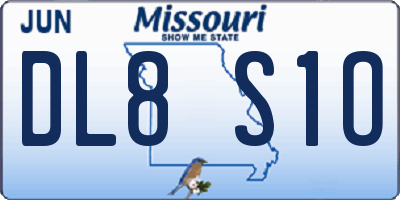 MO license plate DL8S1O