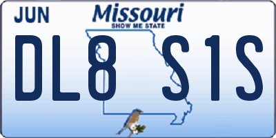 MO license plate DL8S1S