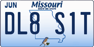 MO license plate DL8S1T