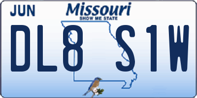 MO license plate DL8S1W
