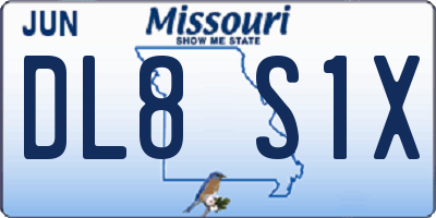 MO license plate DL8S1X