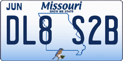MO license plate DL8S2B