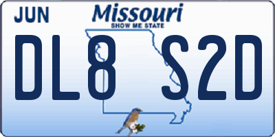 MO license plate DL8S2D