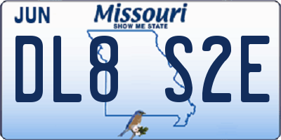 MO license plate DL8S2E