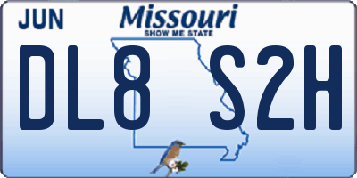 MO license plate DL8S2H