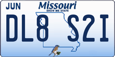 MO license plate DL8S2I