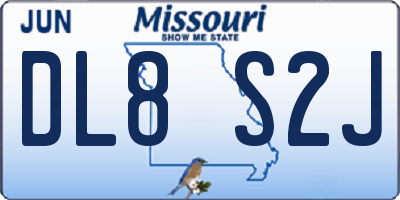 MO license plate DL8S2J
