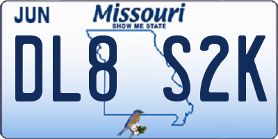 MO license plate DL8S2K