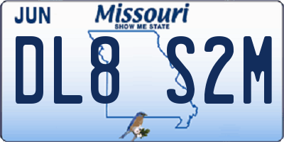MO license plate DL8S2M