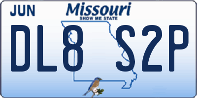 MO license plate DL8S2P