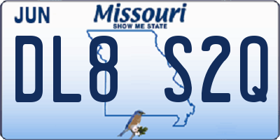 MO license plate DL8S2Q