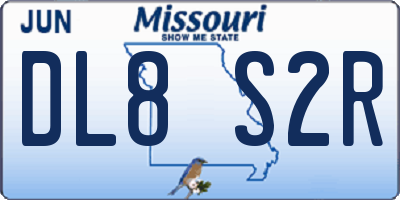 MO license plate DL8S2R